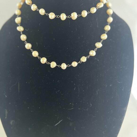 Silpada Sterling Silver Pearl Necklace Flirty 32" Long Retired - Picture 7 of 7